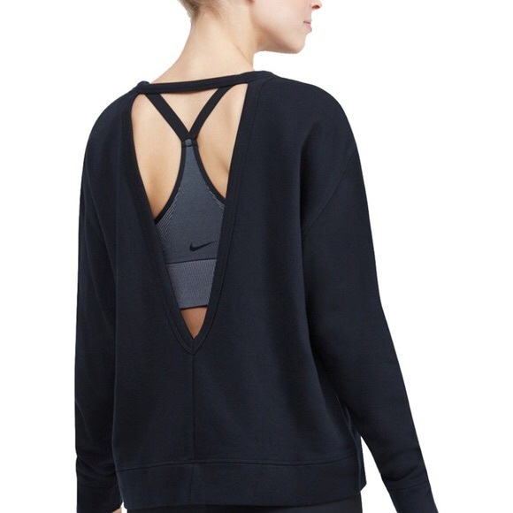 Nike Tops - Nike Dri-Fit Versa Open Back Sweatshirt Black XS